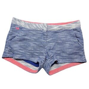 Southern Marsh Shorts Womens 6 Blue Textured Chino Pull On Elastic Waist